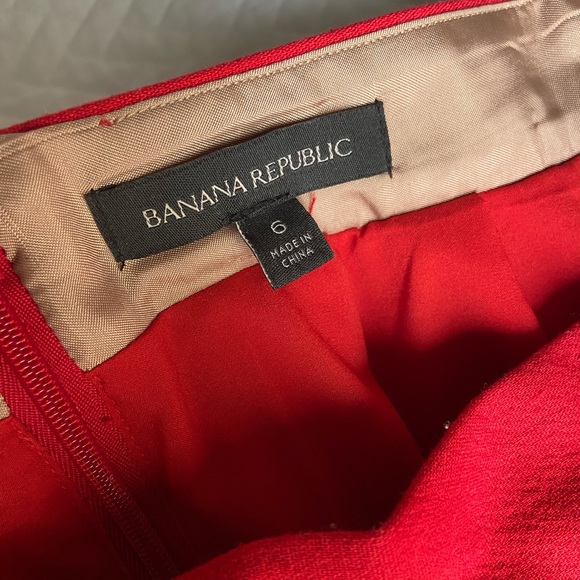 Banana Republic Red Pleated Full Skirt Size 6 - Picture 5 of 11